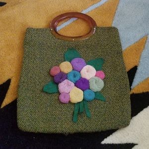 Vintage Felt Flower Handbag